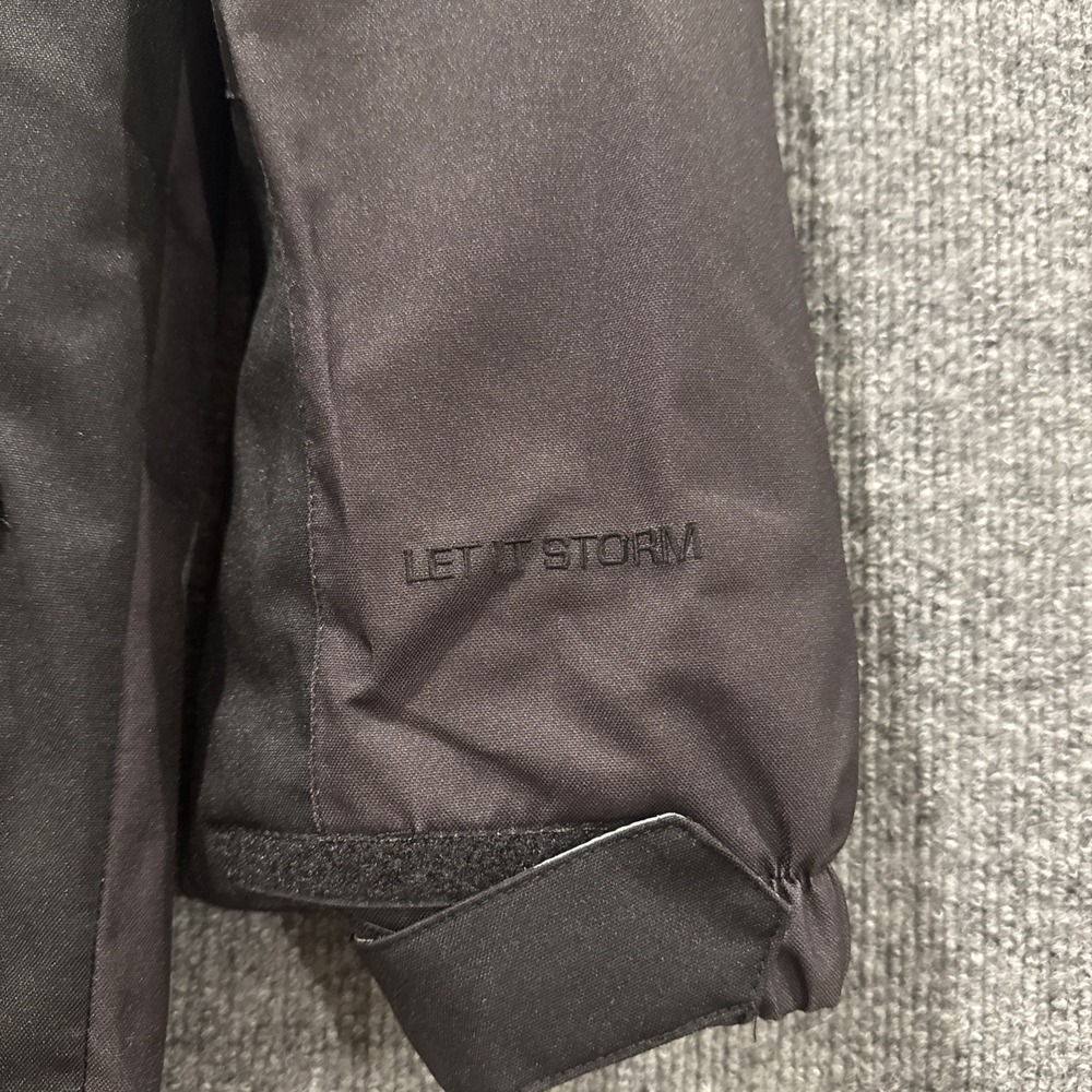Vintage 00's Volcom Let It Storm Animal Skull Ghost Black Fleece Jacket Men's S - Picture 9 of 13
